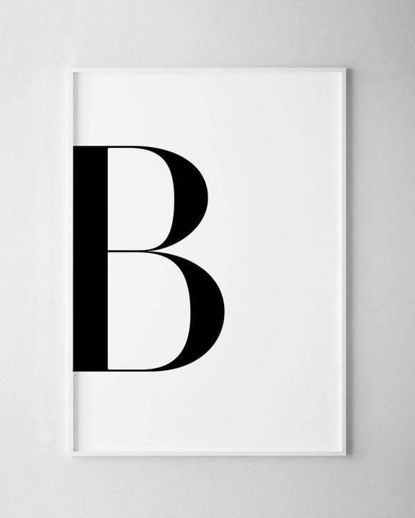 Letter B Print – White