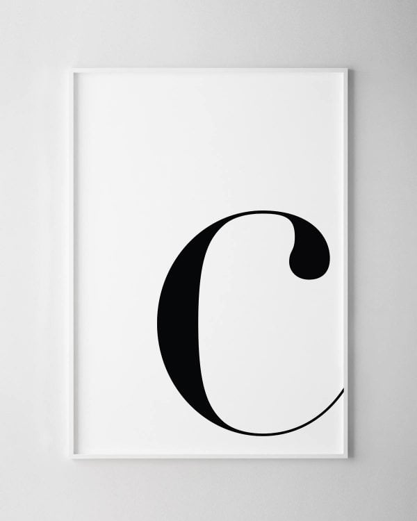 Letter C Print – White