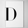 Letter D Print – White