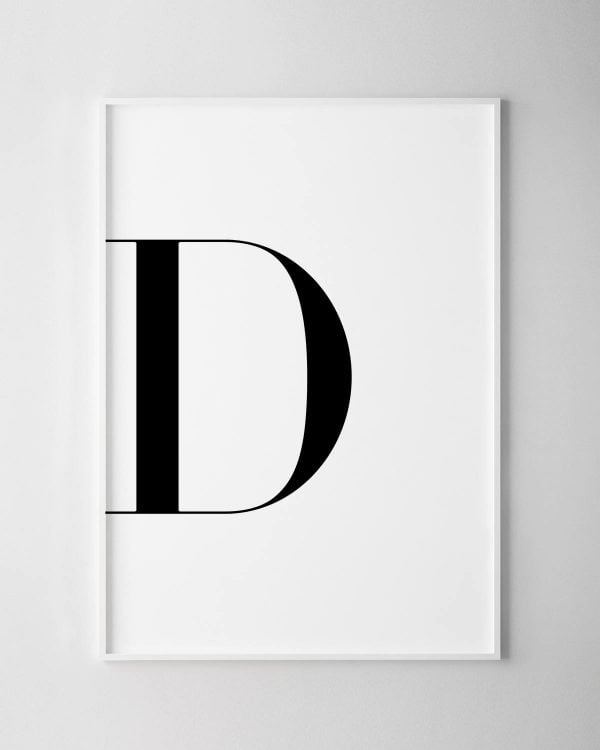 Letter D Print – White