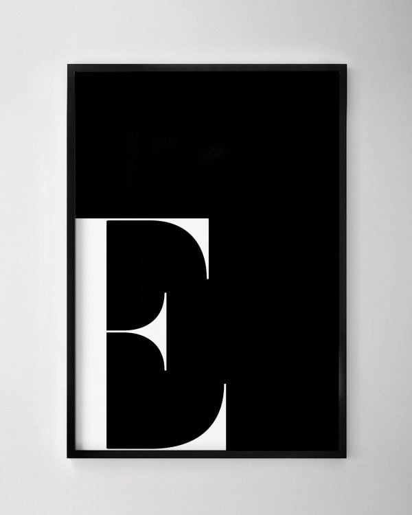 Letter E Print – Black