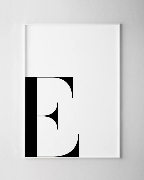 Letter E Print – White