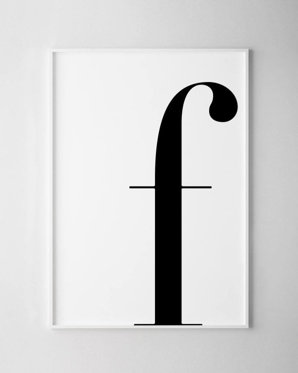 Letter F Print – White