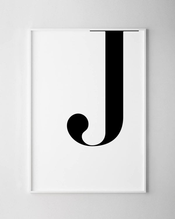 Letter J Print – White