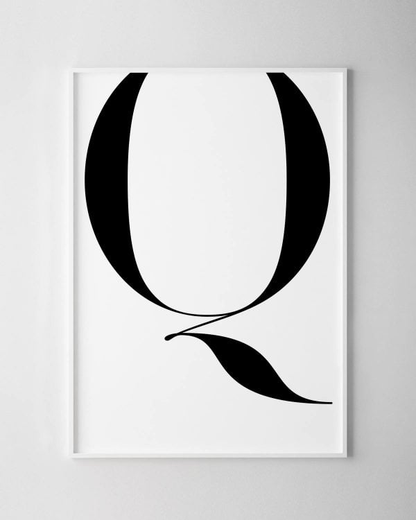 Letter Q Print – White