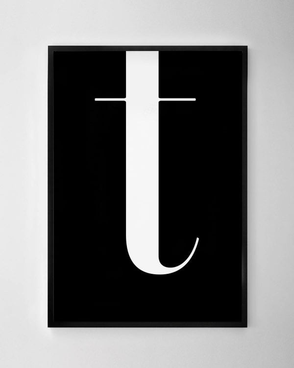 Letter T Print – Black