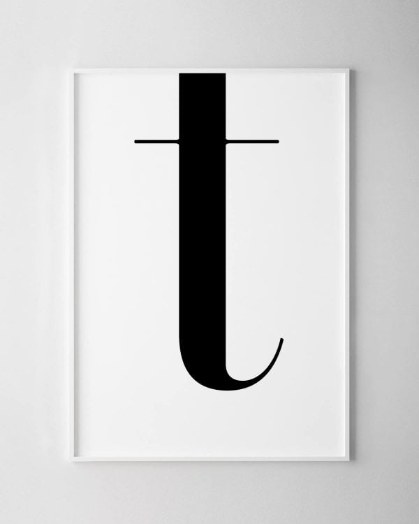 Letter T Print – White