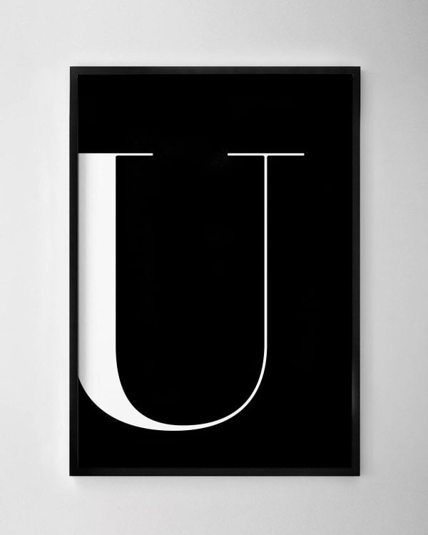 Letter U Print – Black
