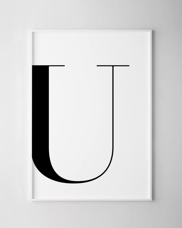 Letter U Print – White
