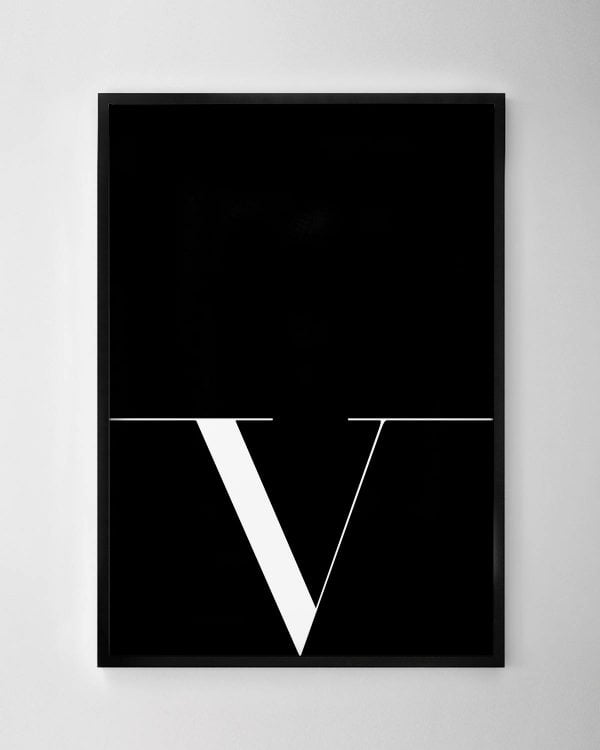 Letter V Print – Black