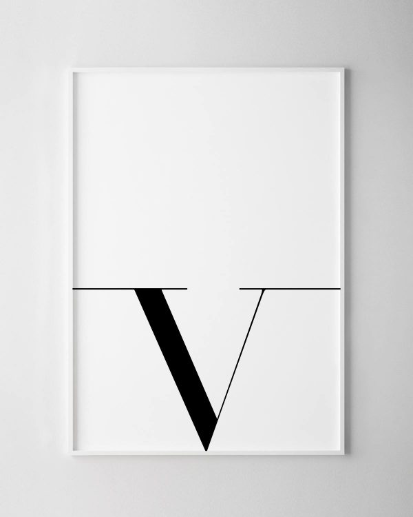Letter V Print – White
