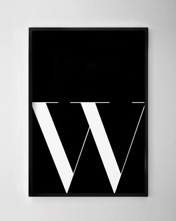 Letter W Print – Black