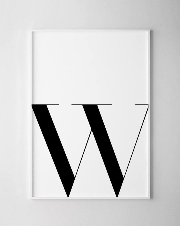 Letter W Print – White