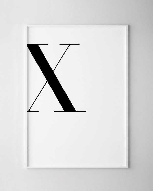 Letter X Print – White
