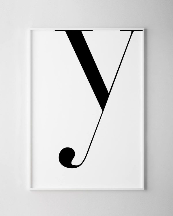 Letter Y Print – White