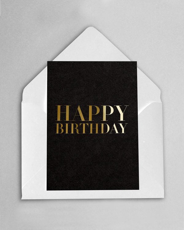 Gold Foil Birthday Card – Black