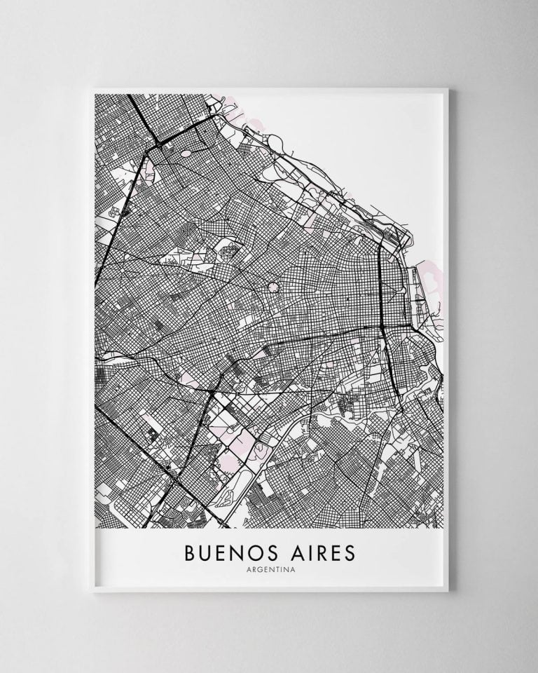Buenos Aires Map Print (A3 Size) - Chelsea Chelsea