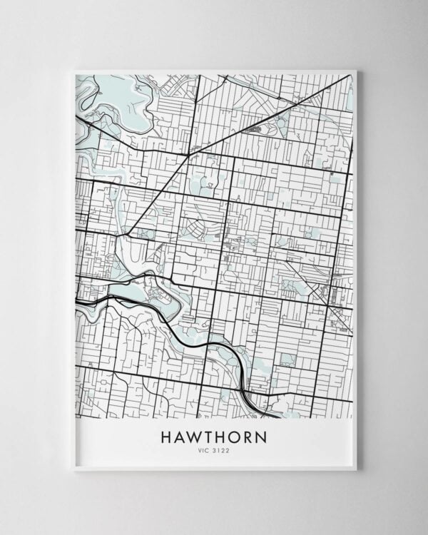 Melbourne – Hawthorn Map Print