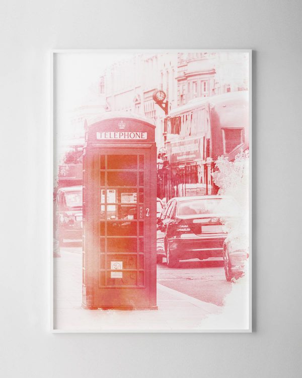 London Phone Booth Watercolour Print