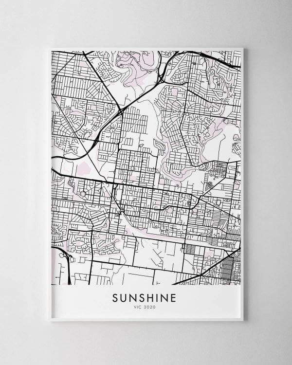 Melbourne – Sunshine Map Print
