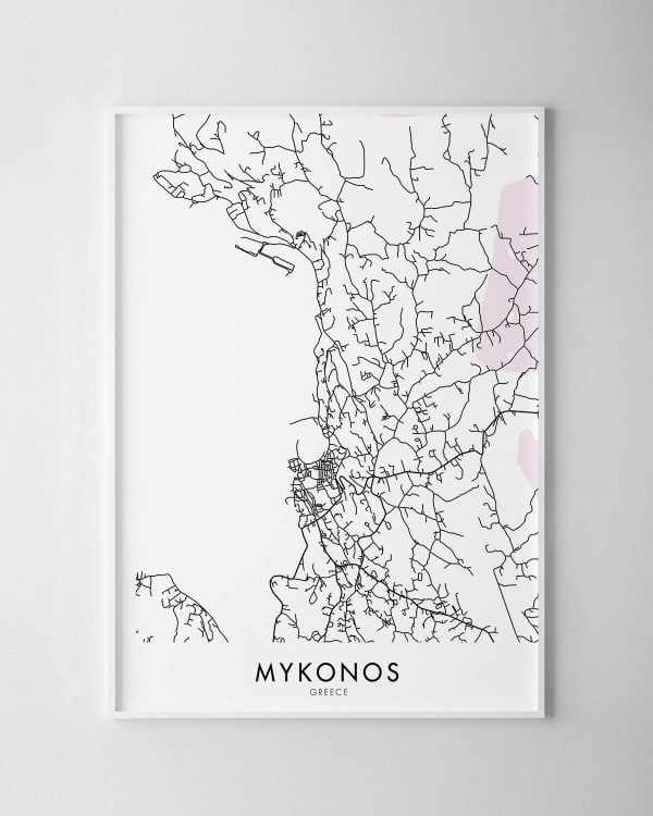 Mykonos Map Print