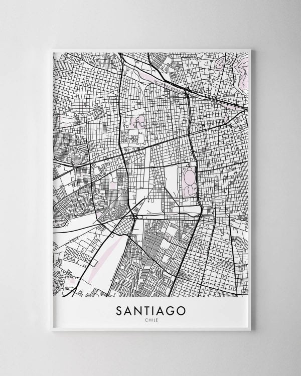 Santiago Map Print