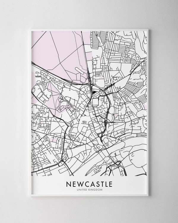 Newcastle UK Map Print