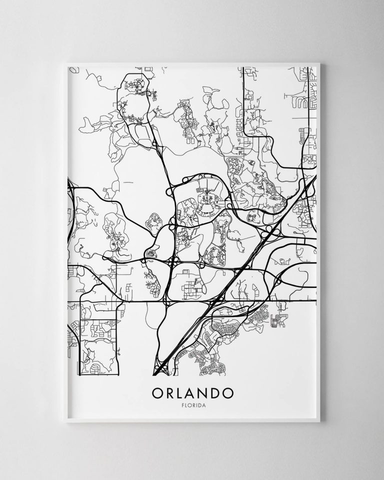 Orlando Theme Parks Map Print Chelsea Chelsea