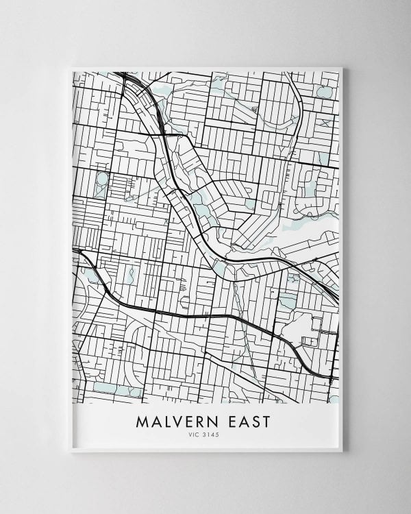 Melbourne – Malvern East Map Print