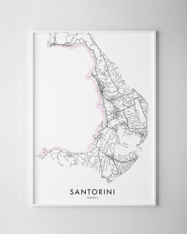 Santorini Map Print
