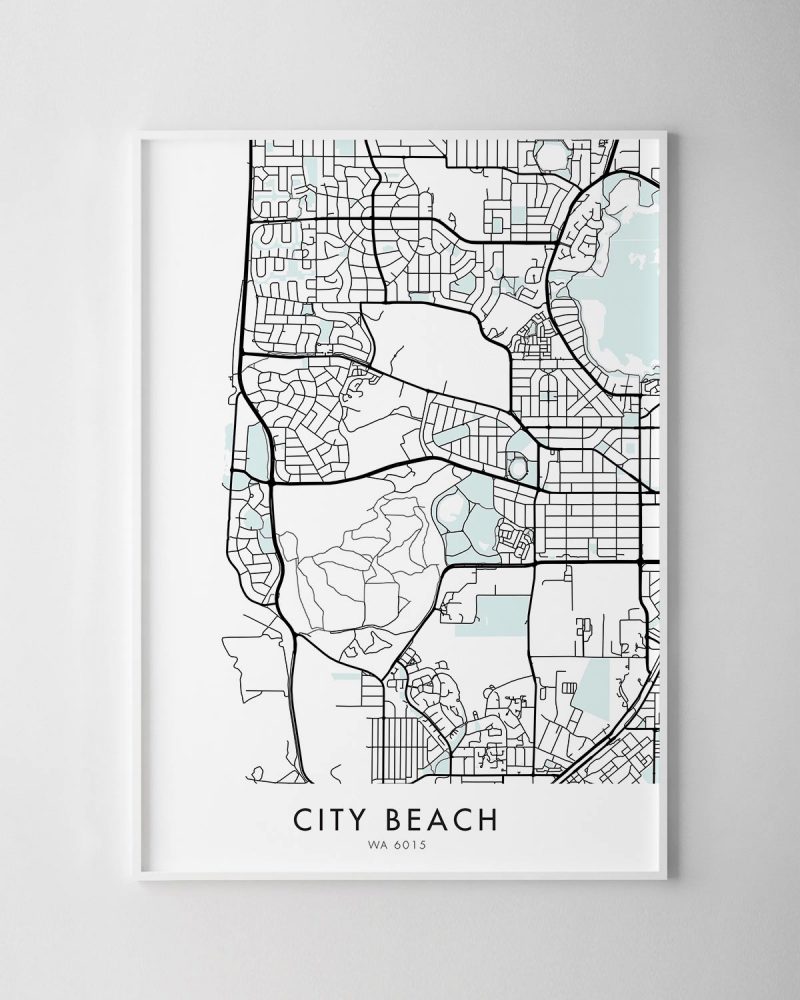 Perth – City Beach Map Print - Chelsea Chelsea