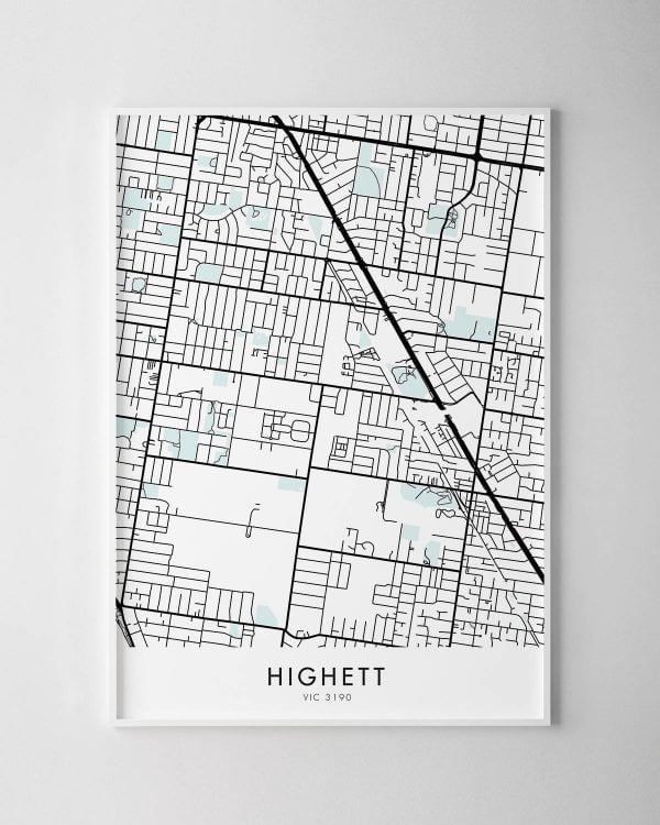 Melbourne – Highett Map Print