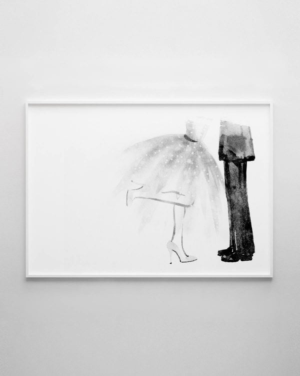 Woman & Man Print – Black