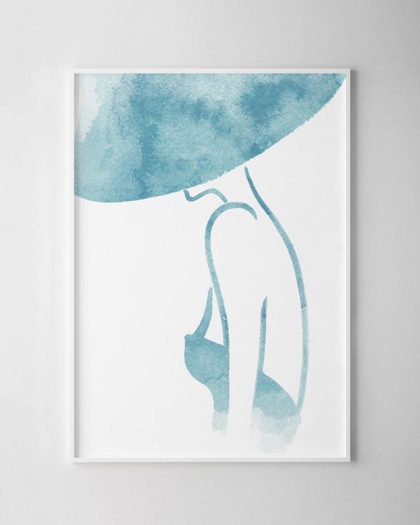Hat Print – Blue (A3 Size)
