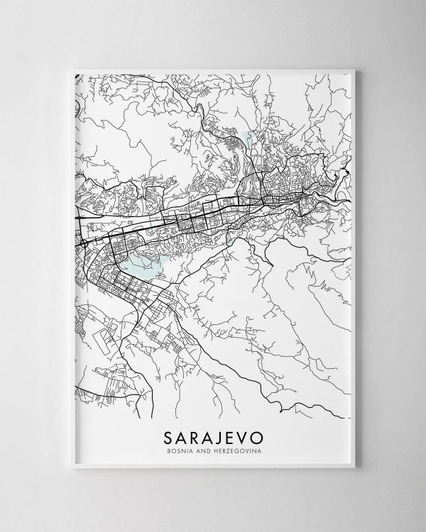 Sarajevo Map Print