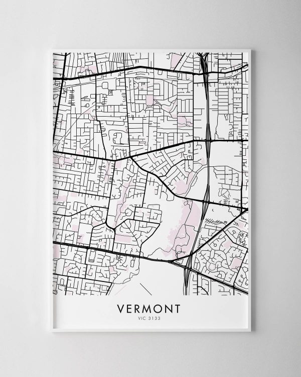 Melbourne – Vermont Map Print