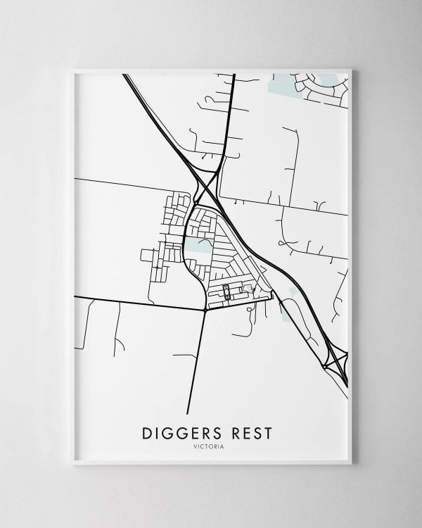 Diggers Rest VIC Map Print