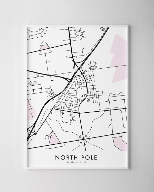 North Pole Map Print