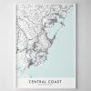 Central Coast NSW Map Print