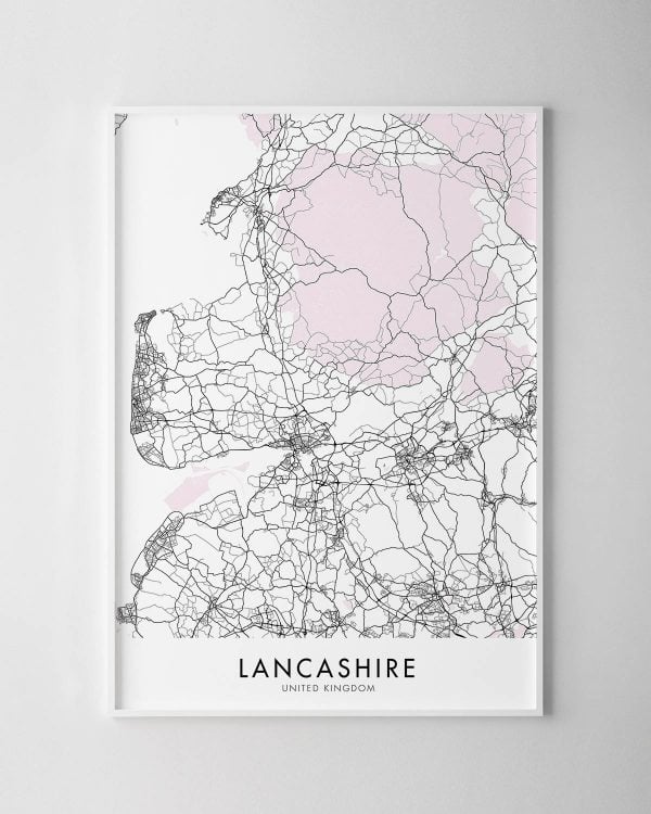 Lancashire Map Print