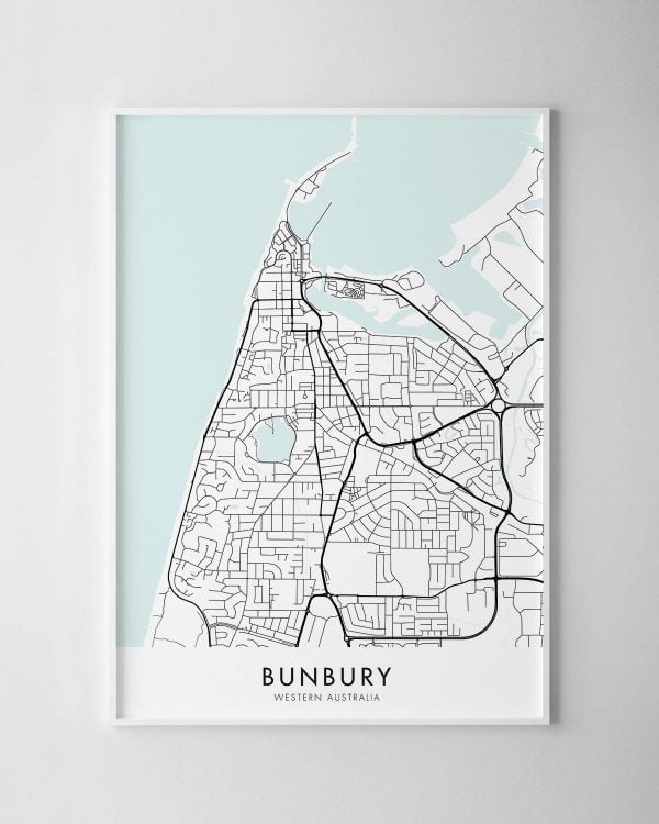 Bunbury WA Map Print