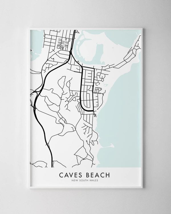 Caves Beach NSW Map Print