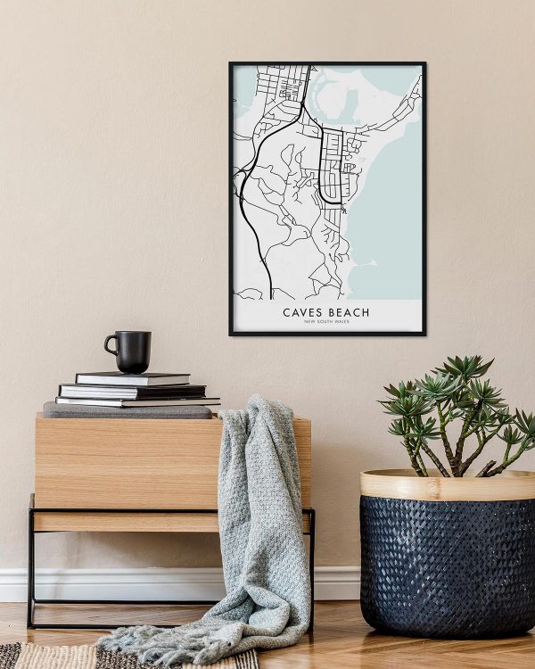 Caves Beach NSW Map Print - Chelsea Chelsea