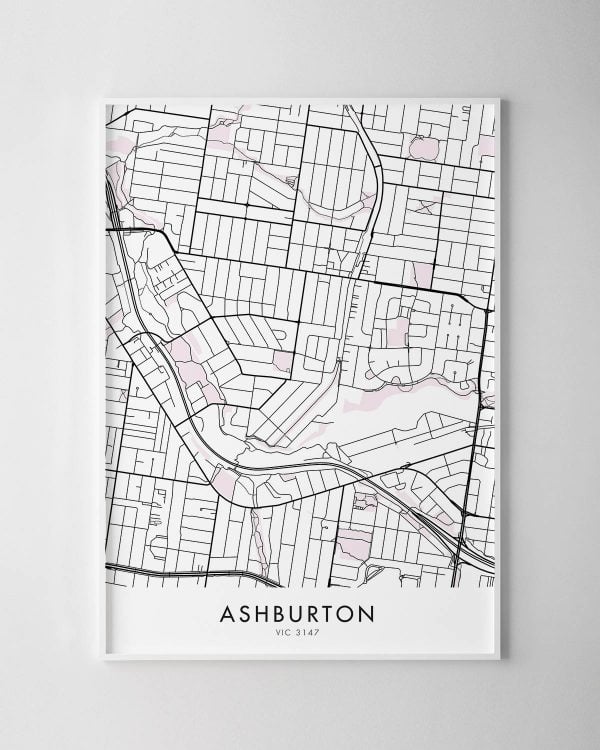 Melbourne – Ashburton Map Print