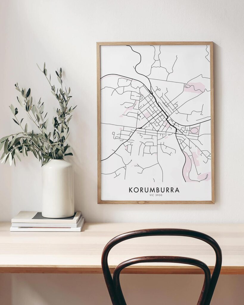 Melbourne Korumburra Map Print Chelsea Chelsea