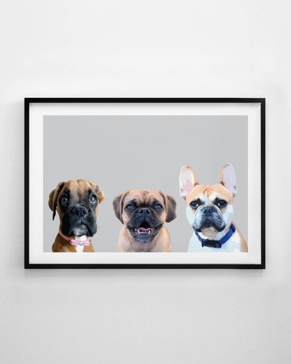 Custom Three Pet Portrait