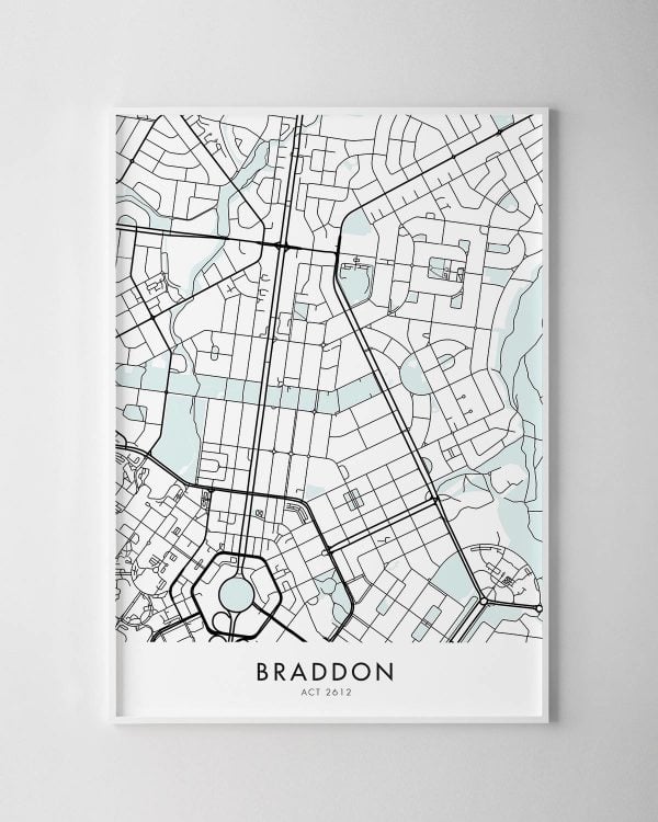 Canberra – Braddon Map Print
