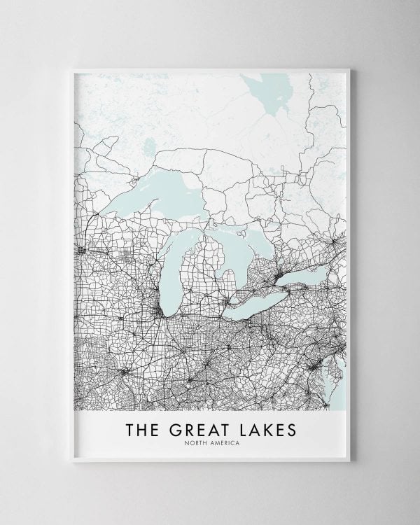 The Great Lakes Map Print