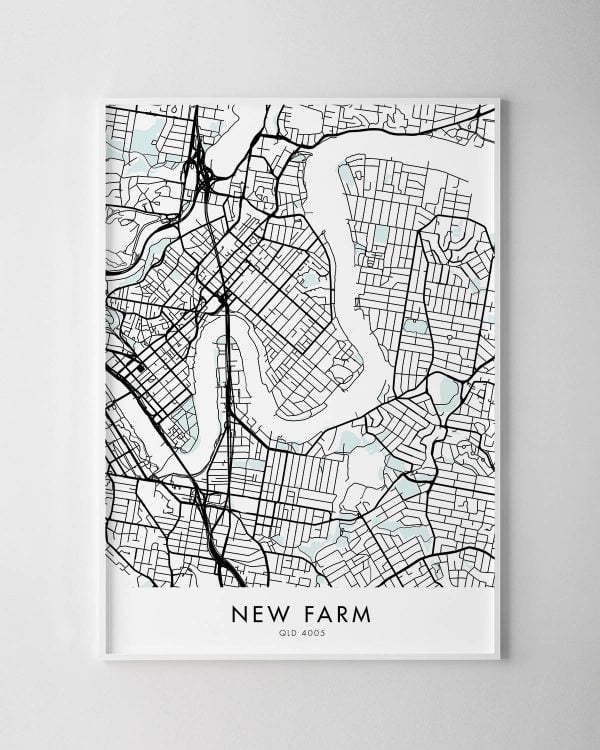 Brisbane – New Farm Map Print