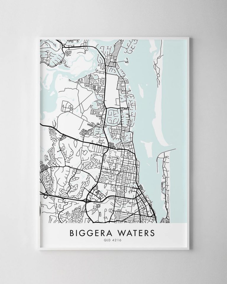 Gold Coast Biggera Waters Map Print Chelsea Chelsea